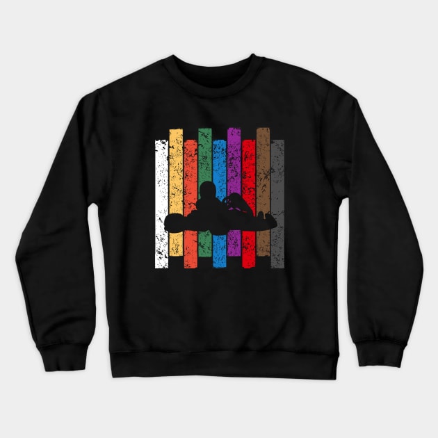 Go Kart Silhouette Crewneck Sweatshirt by LetsBeginDesigns